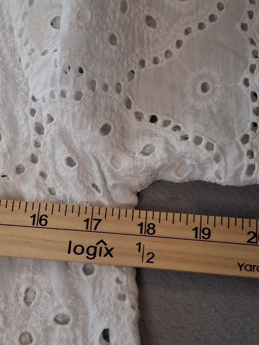 Jennifer & Grace White Eyelet Embroidered Cotton Blouse Top Sz M Boho Cotton - Picture 3 of 8